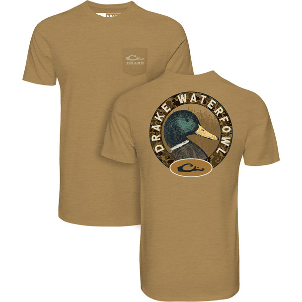 DRAKE Men's Mallard Circle Honey Mustard T-Shirt (DT9646-HYM)