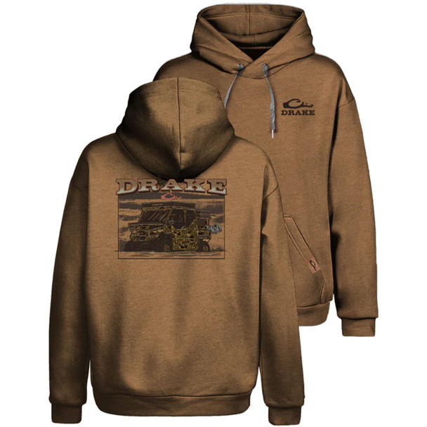 DRAKE Mud Cart Golden Pecan Dark Heather Hoodie (DS1656)