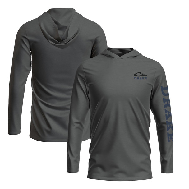 DRAKE Men's Graphic Logo Graphite Heather Solid Hoodie (DT8900-GPH)