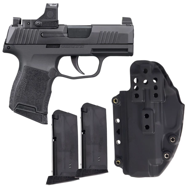 SIG SAUER P365 TACPAC Romeo-RS 9mm 3.1in 3x 12rd Mags Striker-Fired Pistol with Holster (365-9-BXRS-TACPAC-RS)