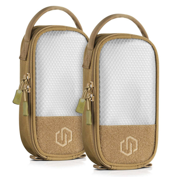 SAVIOR EQUIPMENT Core 8 x 4in Dark FDE Pouch with Hook Backing Panel, 2-Pack (SP-CORE8X4-2P-TN)