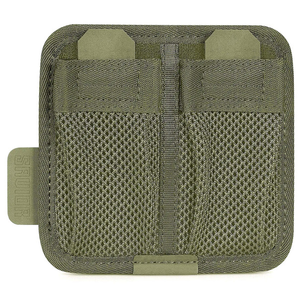 SAVIOR EQUIPMENT 2-Slot OD Green Battery Holder with Hook Backing (SP-TNS-BATX2-OG)