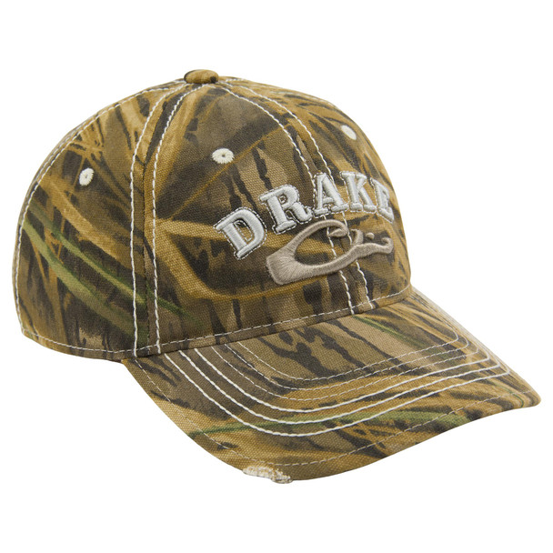 DRAKE Men's Distressed Mossy Oak Original Shadow Grass 6-Panel Cap (DH4165-009)
