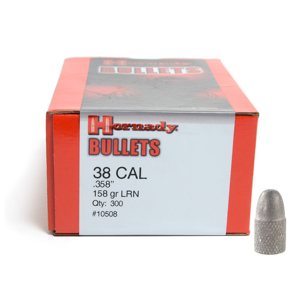 HORNADY 38 Cal .358 LRN 158Gr 300 Per Box Lead Pistol Bullets (10508)