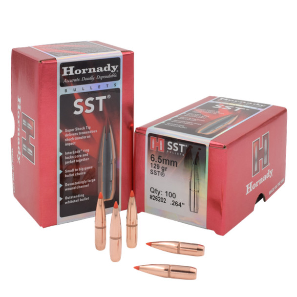 HORNADY SST 6.5mm 129gr 100/Box Rifle Bullets (26202)