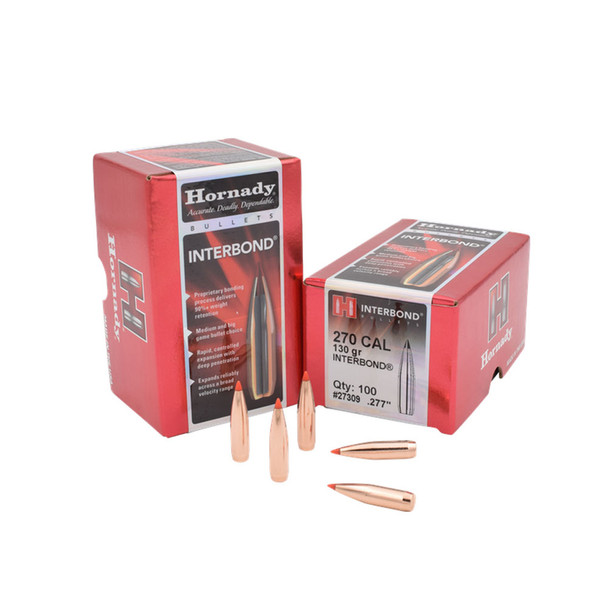 HORNADY .270 Cal 130Gr interBond Rifle Bullets (27309)