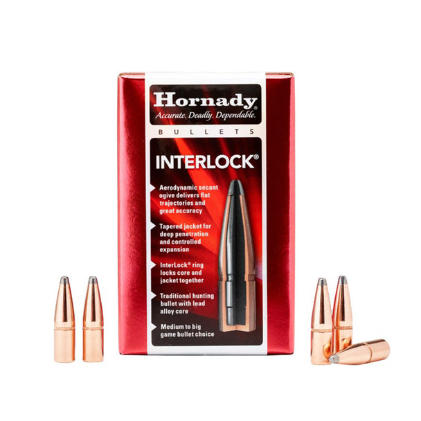 HORNADY InterLock 7.62mm 123Gr SP Rifle Bullets (3140)