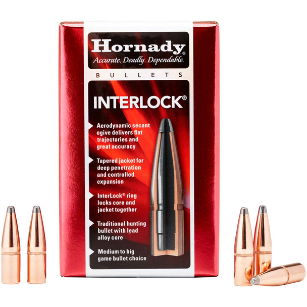 HORNADY InterLock 8mm .323 195Gr Spire Point 100Rd Box Bullets (3236)