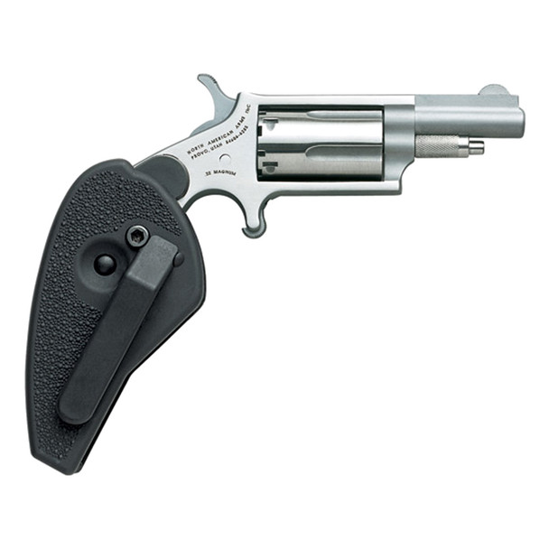 NORTH AMERICAN ARMS 22LR/22WMR 1.625in 5rd Stainless Mini Revolver with Holster Grip (NAA-22MC-HG)