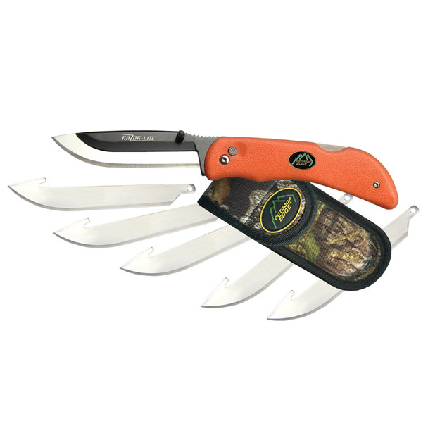 OUTDOOR EDGE Razor-Lite 6-Blade Orange Knife, Clam (RB-20C)