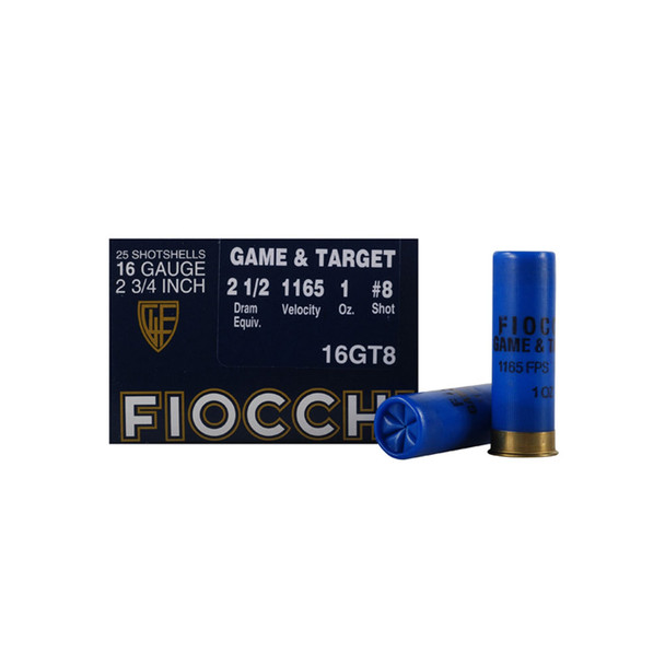 FIOCCHI Dove & Quail 16 Gauge 2.75in #8 Bulk Ammo, 250 Round Case (16GT8-CASE)