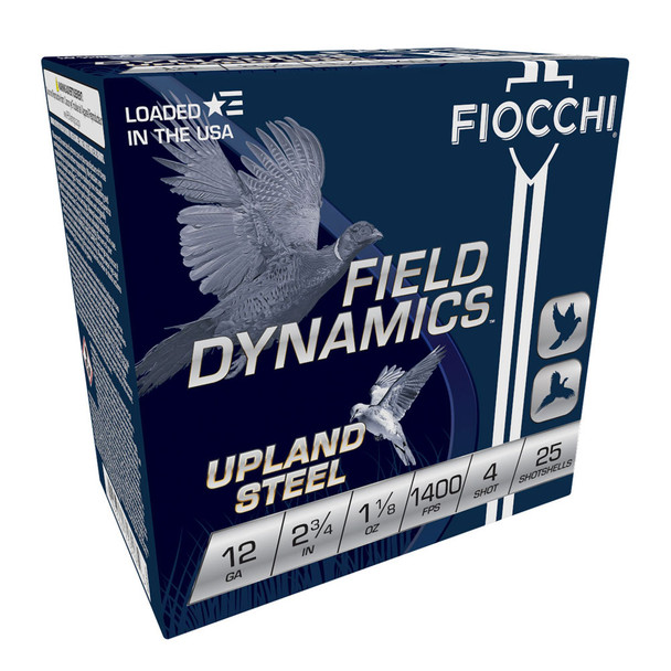 FIOCCHI Field Dynamics Hi Velocity 12Ga 2.75in #4 Lead 25rd/Box Shotshell (12HV4)