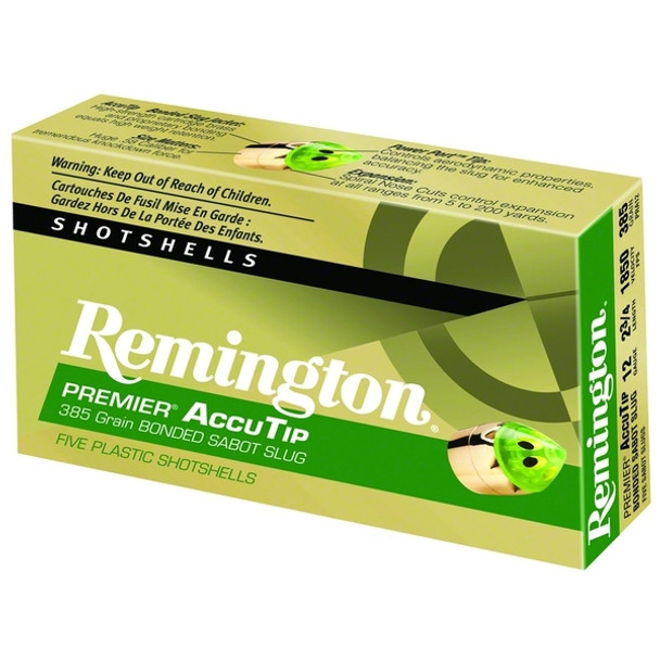 REMINGTON AccuTip 12 Gauge 3in Sabot Slug Ammo, 5 Round Box (PRA12M)