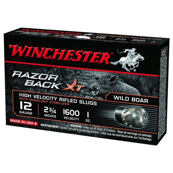 WINCHESTER Razor Back XT 12Ga 2.75in 1oz Rifled Slug 5rd Box Ammo (S12RBSS)