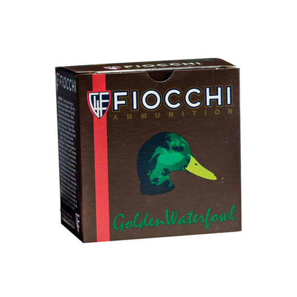 FIOCCHI Golden Waterfowl 12 Gauge 3in 3B Ammo, 25 Round Box (123SGW3B)