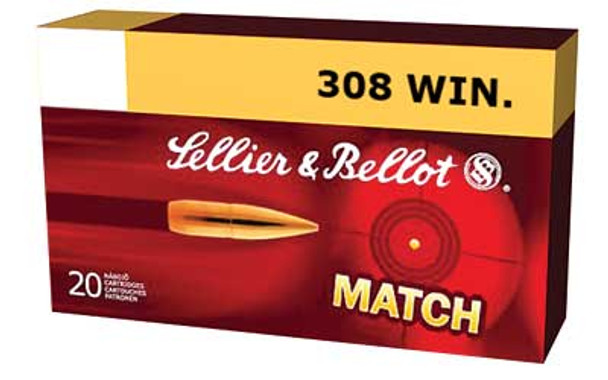 SELLIER & BELLOT 308 Win. 200 Grain HPBT-SUB Ammo, 20 Round Box (SB762SUBA)