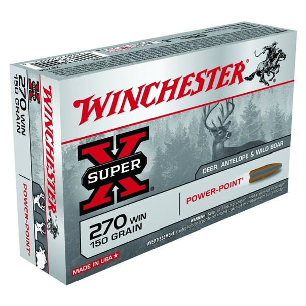 WINCHESTER Super-X .270 Win 150 Grain PP 20rd Box Rifle Ammo (X2704)