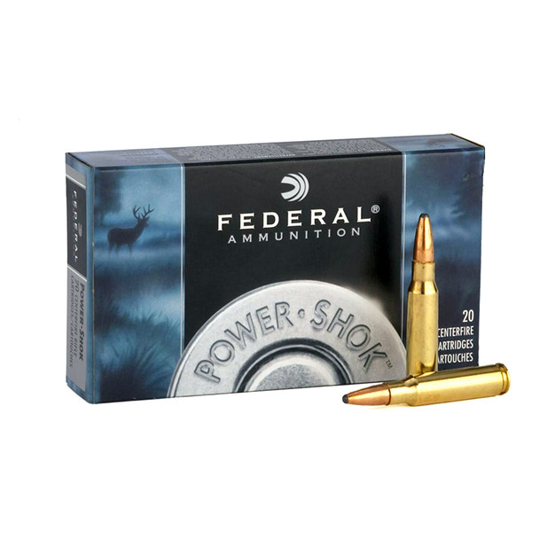 FEDERAL Power-Shok 222 Rem. 50 Grain Soft Point Ammo, 20 Round Box (222A)