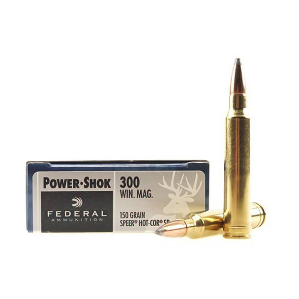 FEDERAL Power-Shok 300 Win. 150 Grain Hot-Cor SP Ammo, 20 Round Box (300WGS)