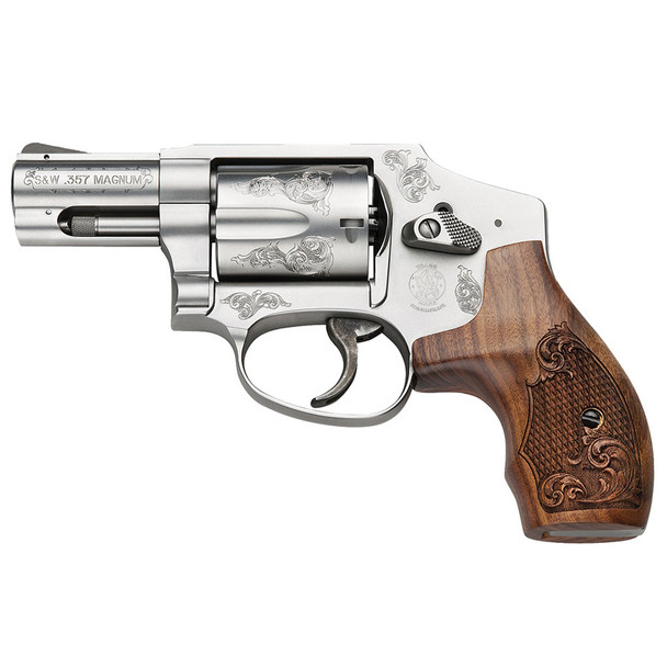 S&W 640 357 Mag,38 Special +P 2.1in 5rd Matte Silver Revolver with Engraving (150784)
