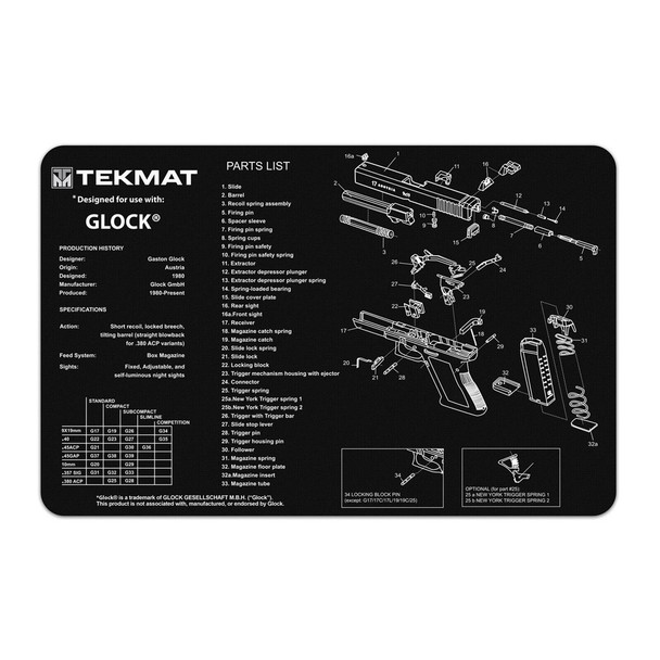 TEKMAT for  Glock 17 11x17in Cleaning Mat (17GLOCK)