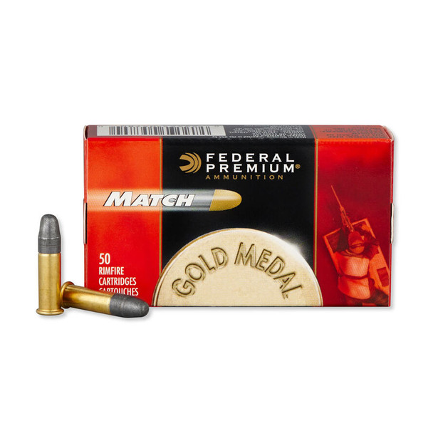 FEDERAL Premium Gold Metal Match .22LR 40Gr LRN 50rd Box Ammo (922A)