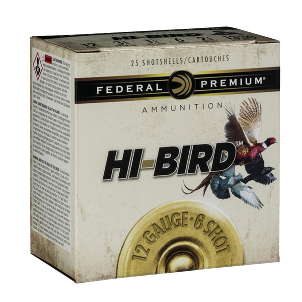 FEDERAL Hi-Bird Game Load 12Ga 2.75in 1-1/8oz #6 Shot 25rd Box Shotshells (HVF126)