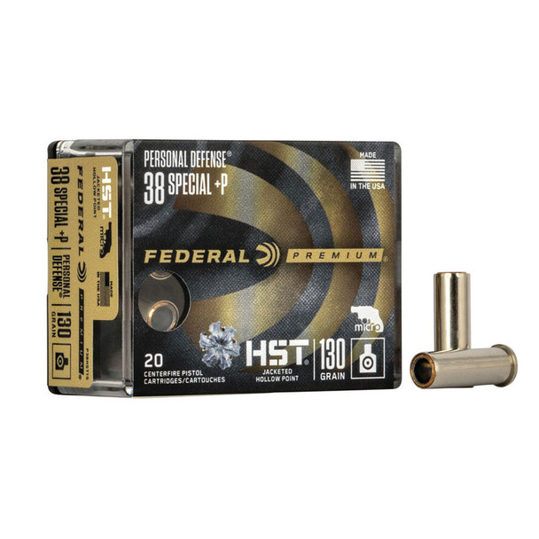 FEDERAL Premium Personal Defense .38 Special +P 130Gr HST 20rd Box Handgun Ammo (P38HST1S)