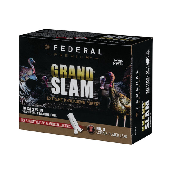 FEDERAL Grand Slam 10Ga 3.5in 2oz #5 Shot 10rd Box Shotshells (PFCX101F5)