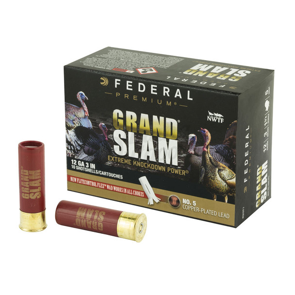 FEDERAL Grand Slam 12Ga 3in 1-3/4oz #5 Shot 10rd Box Shotshells (PFCX157F5)
