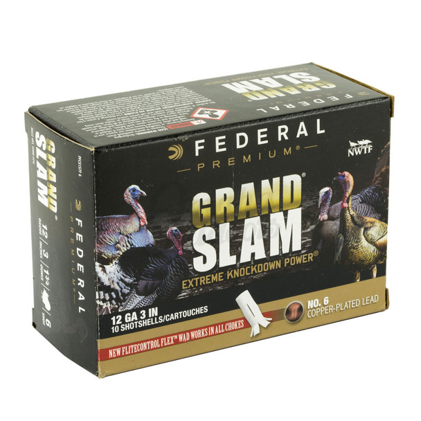 FEDERAL Grand Slam 12Ga 3in 1-3/4oz #6 Shot 10rd Box Shotshells (PFCX157F6)