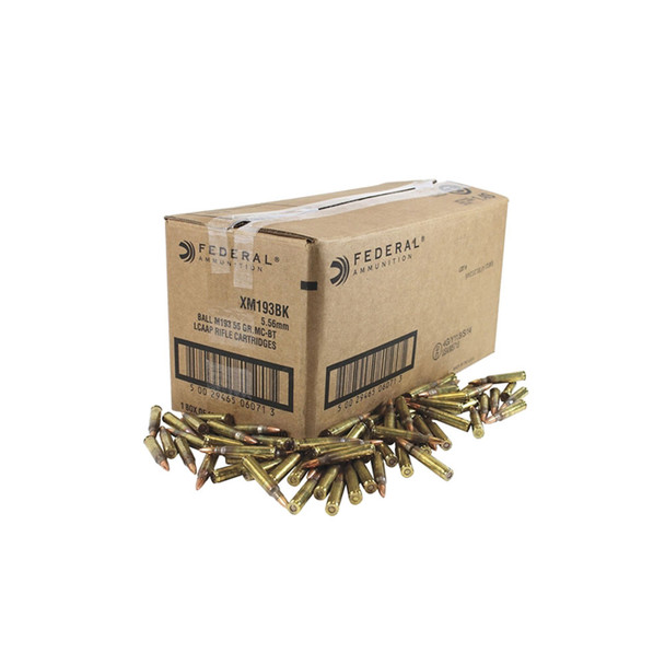 FEDERAL American Eagle 5.56mm NATO 55Gr FMJ 1000rd Case Rifle Ammo (XM193BK)