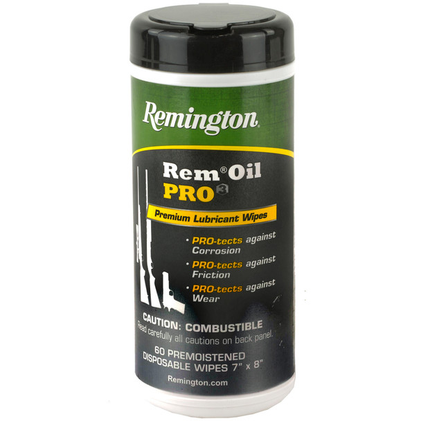 REMINGTON Pro3 Pop-Up Wipes 7"x8" Pack of 60 Premium Lubricant (18922)