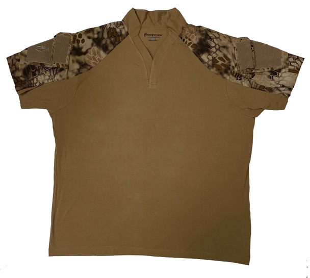 KRYPTEK Tactical Short Sleeve Coyote/Highlander Rugby Shirt (19TACRSSCTH)