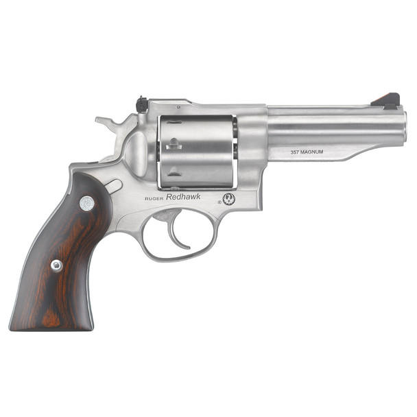 RUGER Redhawk 357 Magnum 4.2in 8rd Satin Stainless Revolver with Hardwood Grips (5059)