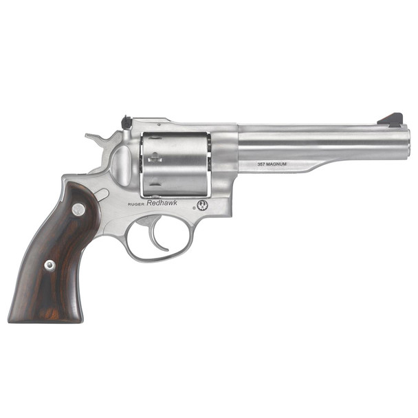 RUGER Redhawk 357 Magnum 5.5in 8rd Satin Stainless Revolver with Hardwood Grips (5060)