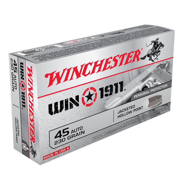 WINCHESTER Win1911 .45 ACP 230Gr JHP 50rd Box Ammo (X45P)