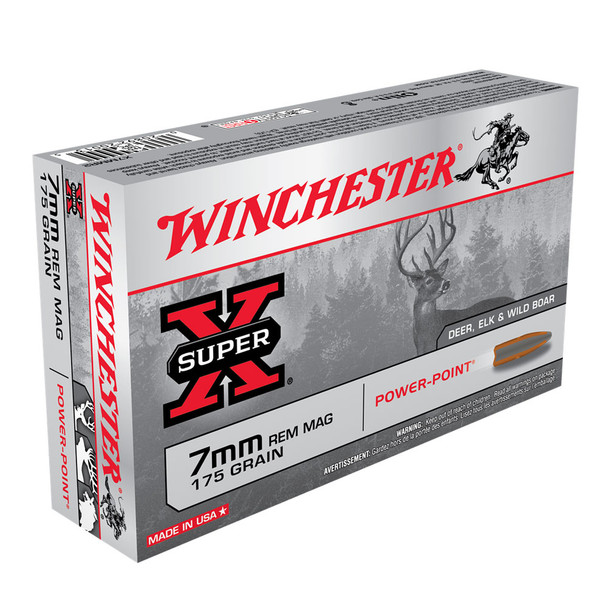 WINCHESTER Super-X 7mm Rem Mag 175Gr PP 20rd Box Rifle Ammo (X7MMR2)