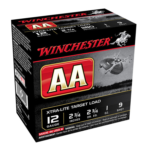 WINCHESTER AA 12Ga 1oz 2.75in #9 Lead Shot 25rd Box Shotshells (AAL129)