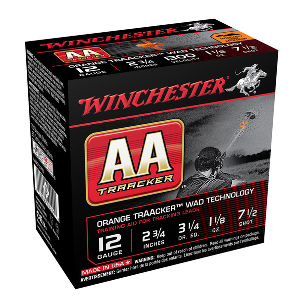 WINCHESTER AA TrAAcker 12Ga 1 1/8oz 2.75in #7.5 Lead Shot 25rd Box Shotshells (AASC127TO)