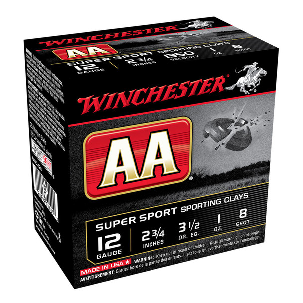 WINCHESTER AA 12Ga 1oz 2.75in #8 Lead Shot 25rd Box Shotshells (AASCL128)