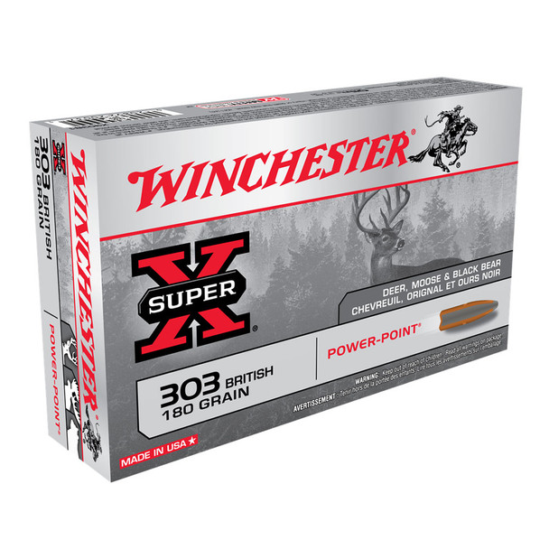 WINCHESTER Super-X .303 British 180Gr PP 20rd Box Rifle Ammo (X303B1)