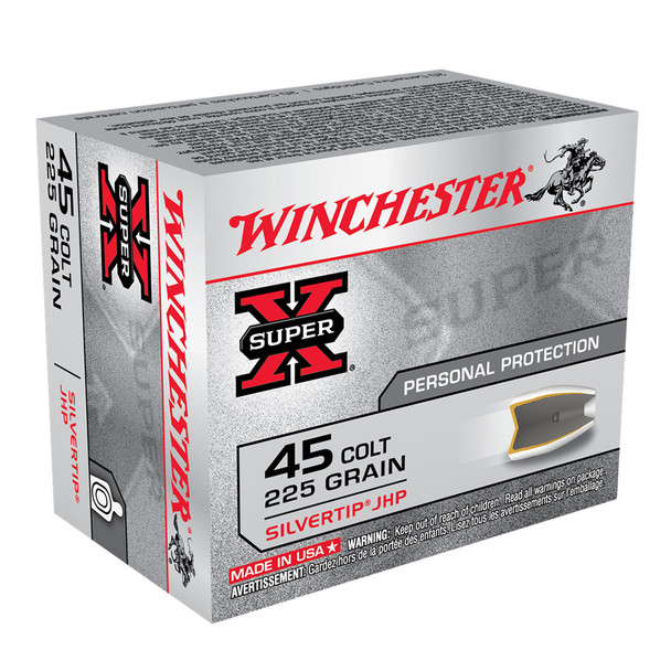 WINCHESTER Super-X .45 Colt 225Gr Silvertip HP 20rd Box Ammo (X45CSHP2)