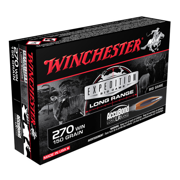 WINCHESTER Expedition Big Game Long Range .270 Win 150Gr Accubond LR 20rd Box Rifle Ammo (S270LR)