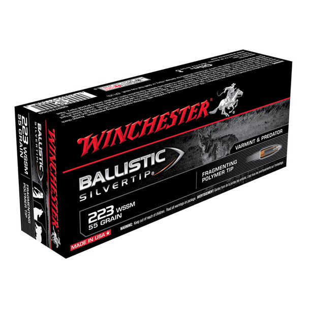 WINCHESTER Ballistic Silvertip .223 WSSM 55Gr BST 20rd Box Rifle Ammo (SBST223SS)