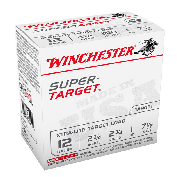 WINCHESTER Super Target 12Ga 1oz 2.75in #7.5 25rd Box Shotshells (TRGTL127)