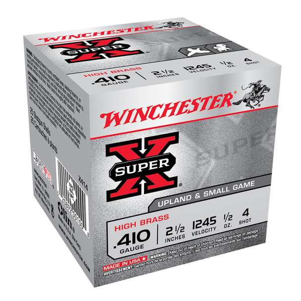 WINCHESTER Super-X .410Ga 1/2oz 2.5in #4 Shot 25rd Box Shotshells (X414)