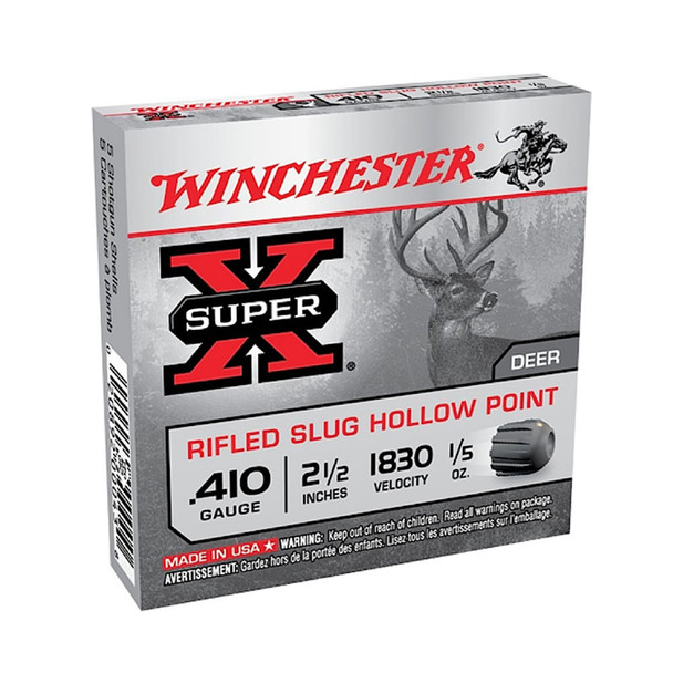 WINCHESTER Super-X .410Ga 1/5oz 2.5in Rifled Slug 15rd Box Shotshells (X41RS5VP)