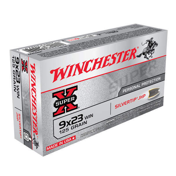 WINCHESTER Super-X 9x23mm Win 125Gr Silvertip HP 50rd Box Ammo (X923W)