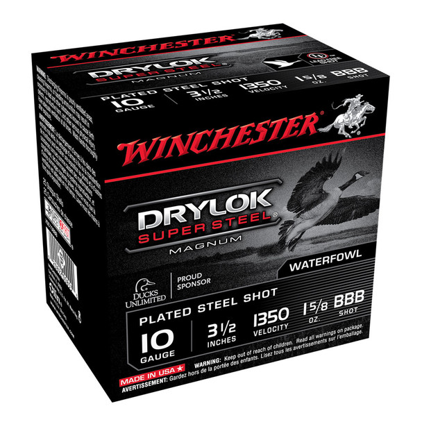 WINCHESTER DryLok Super Steel 10Ga 1-5/8oz 3.5in BBB 25rd Box Shotshells (XSC10BBB)